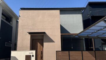 施工事例　キューブ型モダン住宅