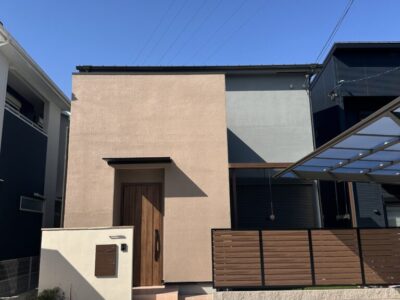 施工事例　キューブ型モダン住宅