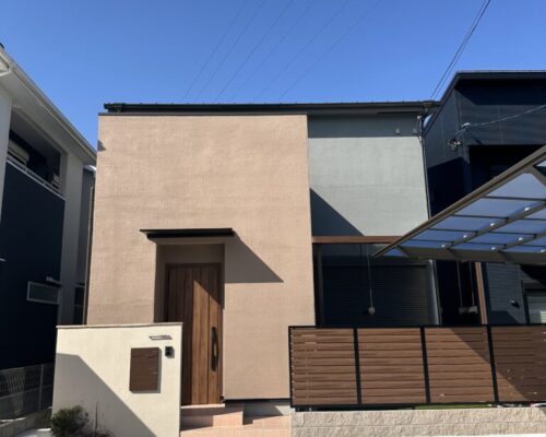 施工事例　キューブ型モダン住宅